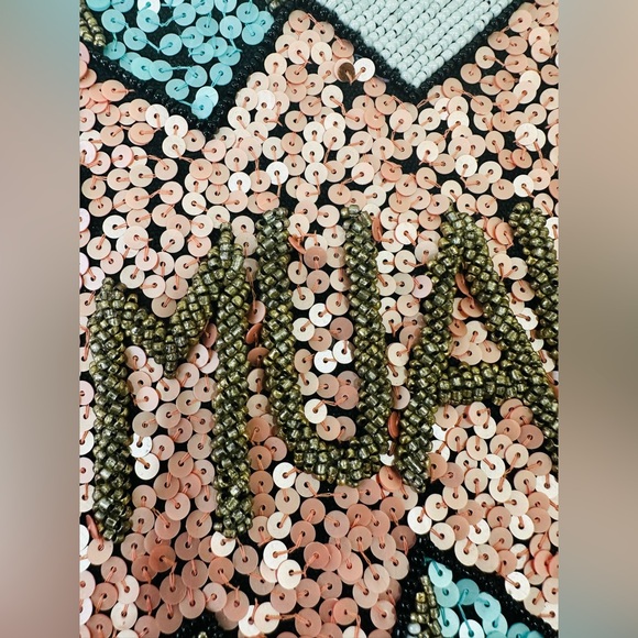 AMERICA & BEYOND  Blue /Pink Beaded Sequined Crossbody‎ - Picture 9 of 10